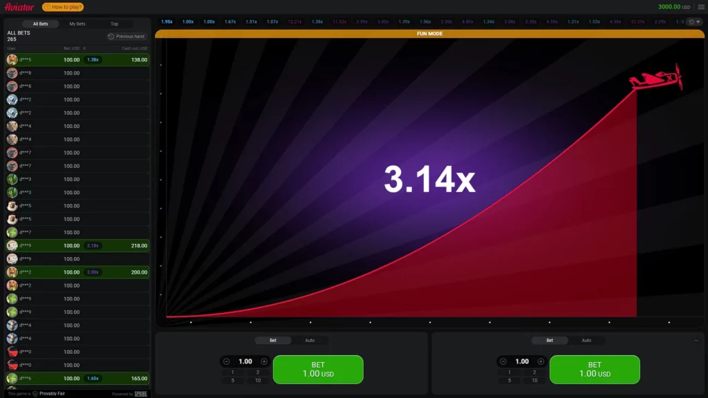 1xBet Aviator demo mode
